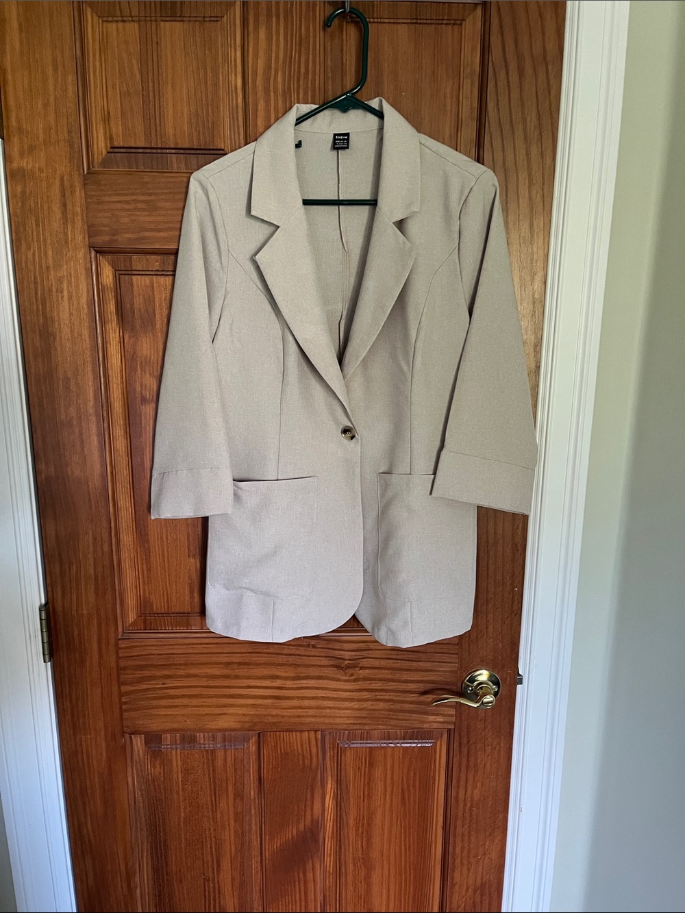 SHEIN Light Beige Single-Button Blazer
